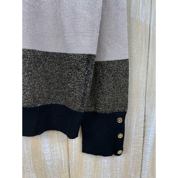 Ann Taylor Factory Metallic Striped Turtleneck Sweater Size Large NWT - Picture 3 of 8